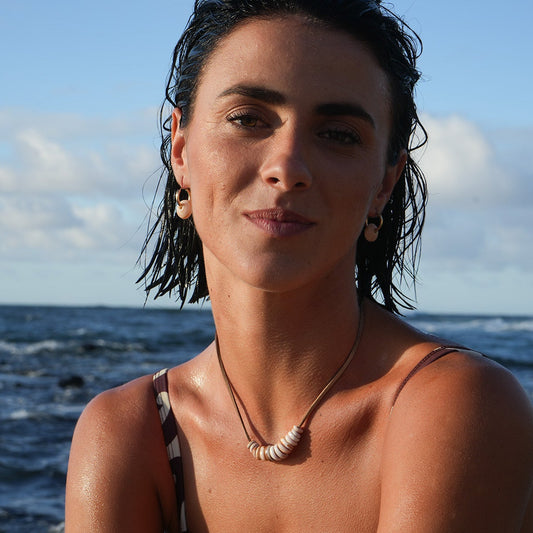 Puka shell jewelry handcrafted in Maui, Hawaii by Studio Immersed