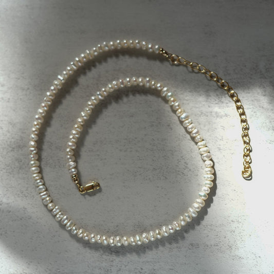 Classic White Freshwater Pearl Necklace — handmade jewelry by Studio Immersed, Maui Hawaii