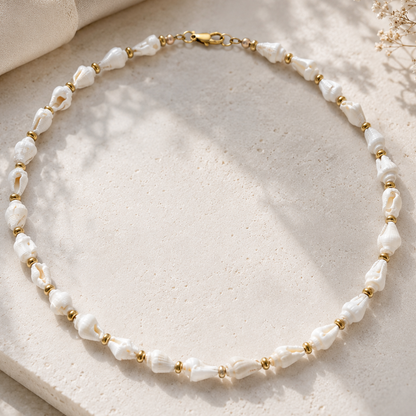 Golden Seashell Choker Necklace — alternate view, Studio Immersed jewelry