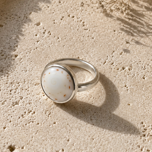Single Band Puka Shell Ring — custom handmade by Studio Immersed, Maui Hawaii