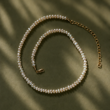 Classic White Freshwater Pearl Necklace — handmade jewelry by Studio Immersed, Maui Hawaii