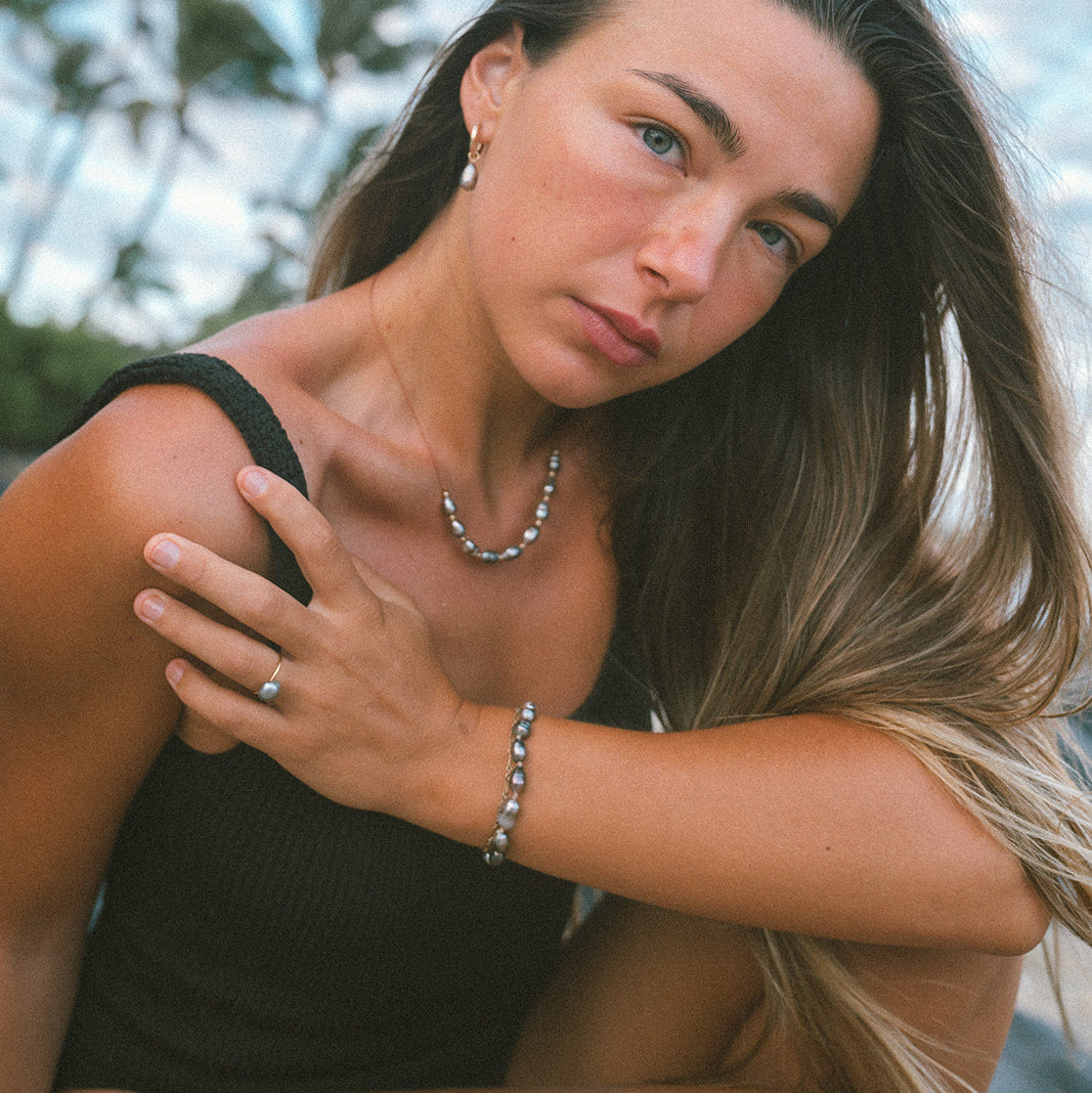 Tahitian Keshi Pearl Bracelet — handmade jewelry by Studio Immersed, Maui Hawaii